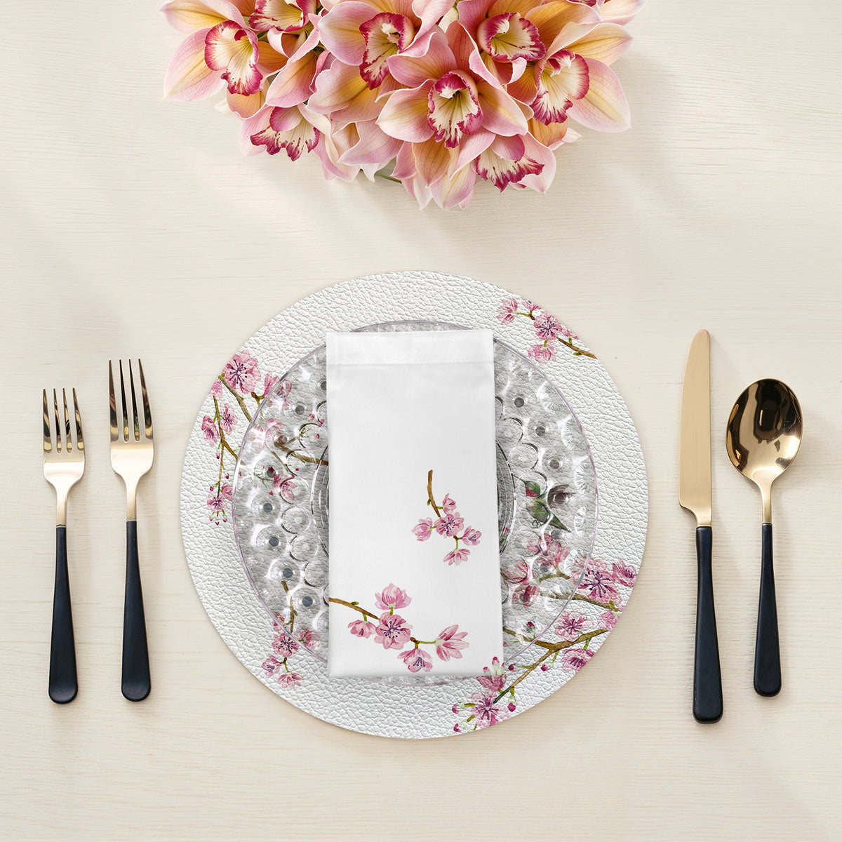 Blossom Fantasia 55,9 x 55,9 cm große Hohlsaum-Servietten, 4er-Set