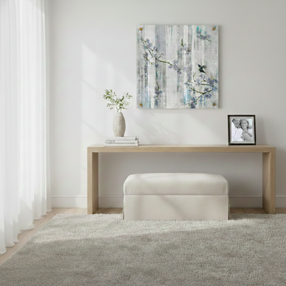 Blossom Fantasia Blue Opulence – 36x36" Modern Acrylic Wall Art