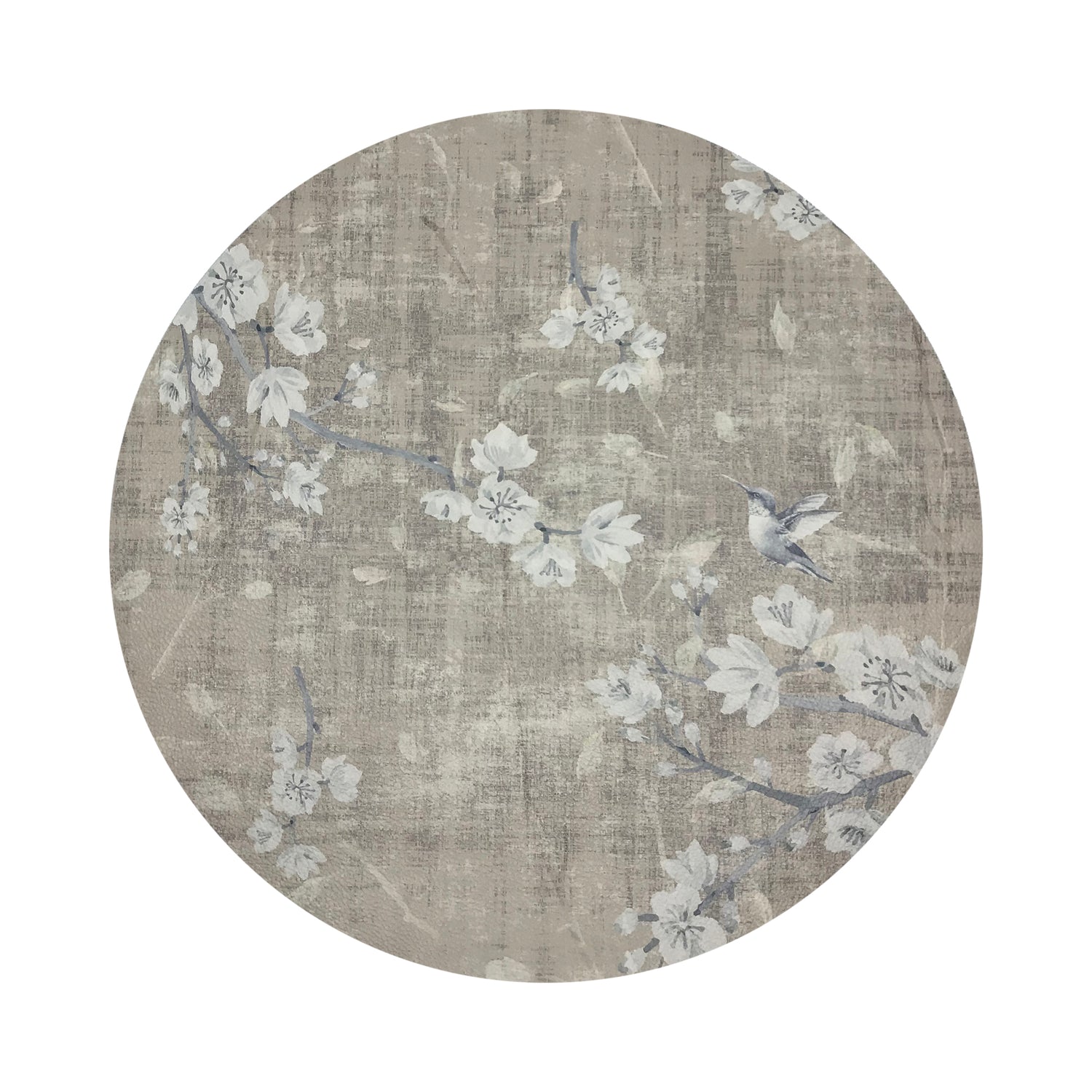 Blossom Fantasia French Gray 16&quot; Round Pebble Placemats, Set of 4 - nicolettemayer.com
