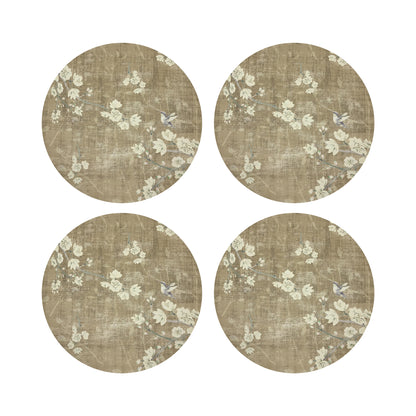 Blossom Fantasia Gold 16&quot; Round Pebble Placemats, Set of 4 - nicolettemayer.com
