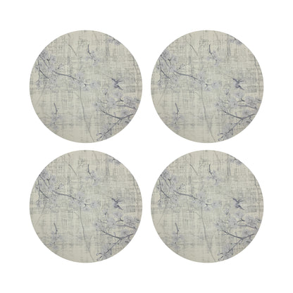 Blossom Fantasia Ivory 16&quot; Round Pebble Placemats, Set of 4 - nicolettemayer.com
