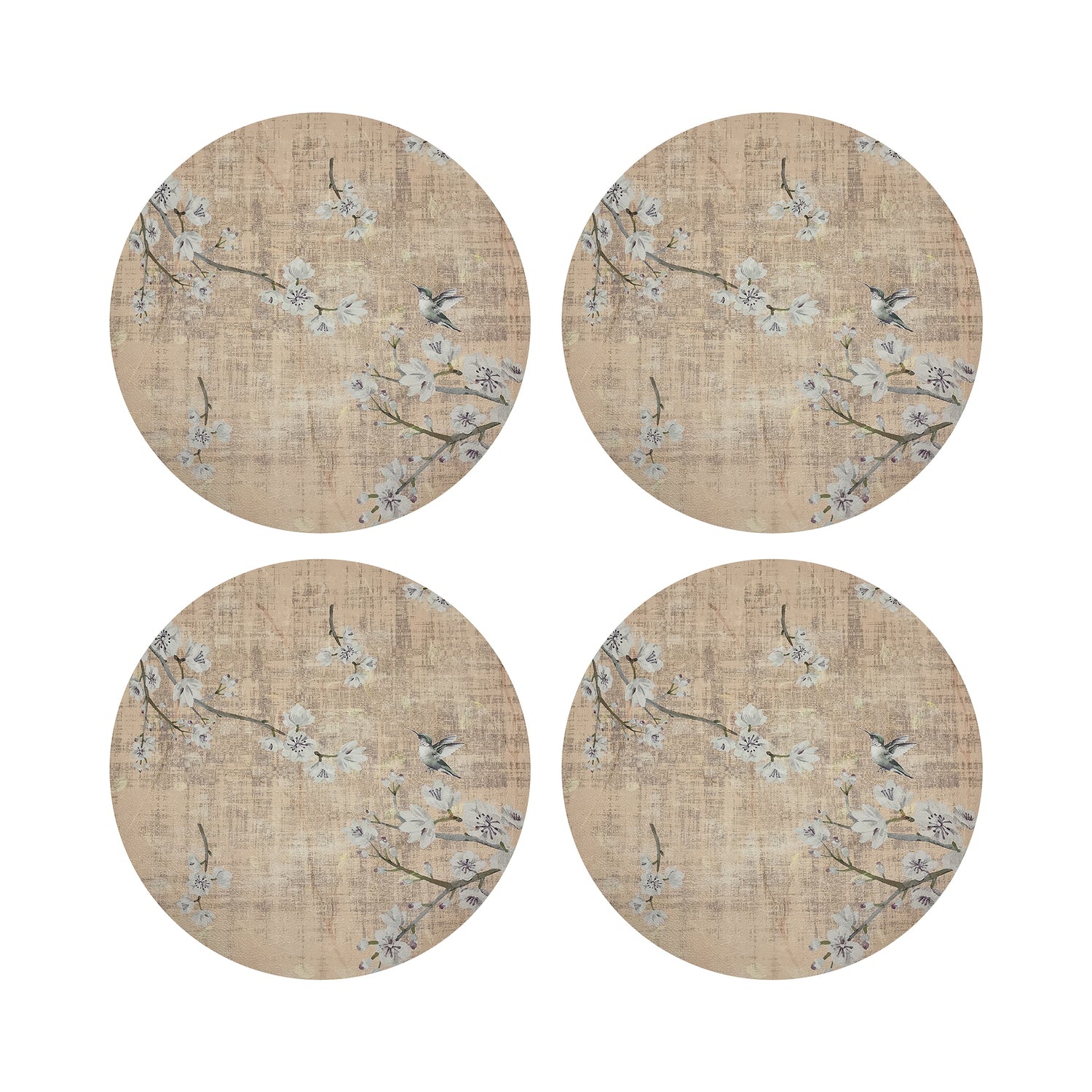 Blossom Fantasia Romance 16&quot; Round Pebble Placemats, Set of 4 - nicolettemayer.com
