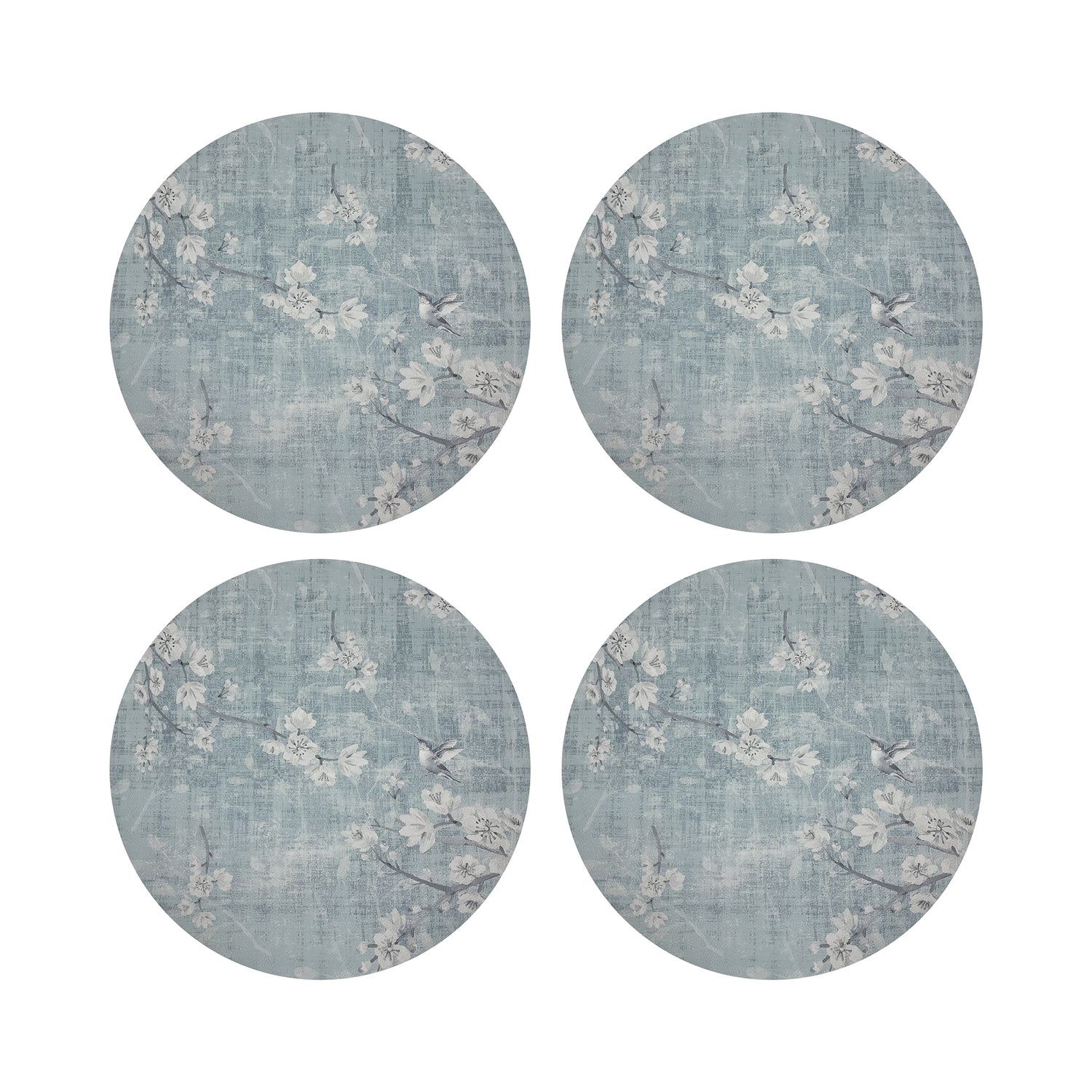 Blossom Fantasia Sky 16&quot; Round Pebble Placemats, Set of 4 - nicolettemayer.com
