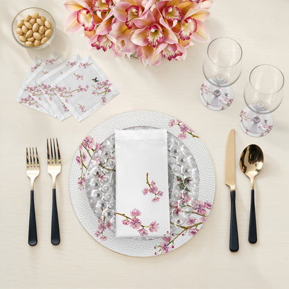Blossom Fantasia White 16" Round Pebble Placemats, Set of 4 - nicolettemayer.com
