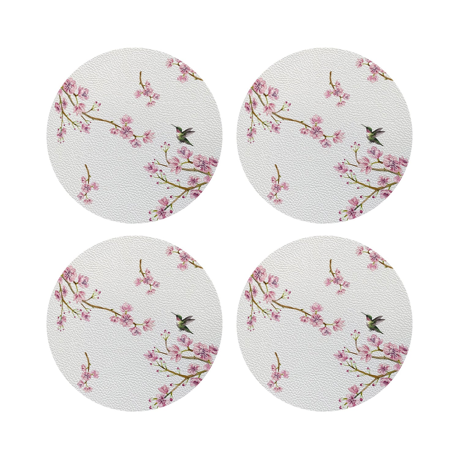 Blossom Fantasia White 16" Round Pebble Placemats, Set of 4 - nicolettemayer.com
