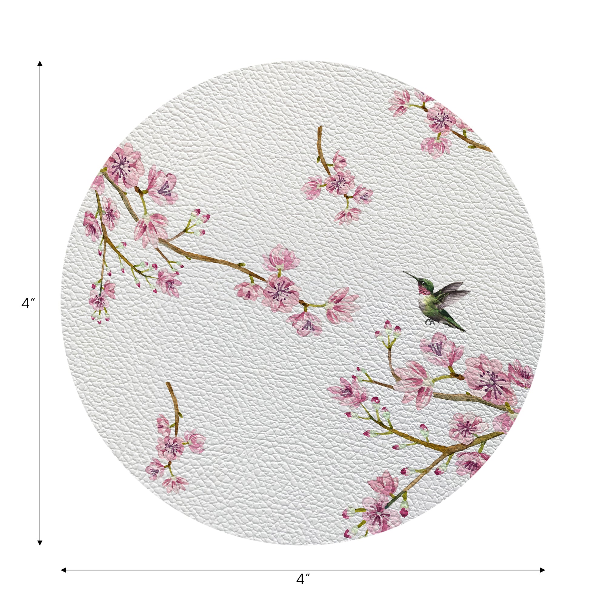 Blossom Fantasia White Vegan Leather Coasters - nicolettemayer.com