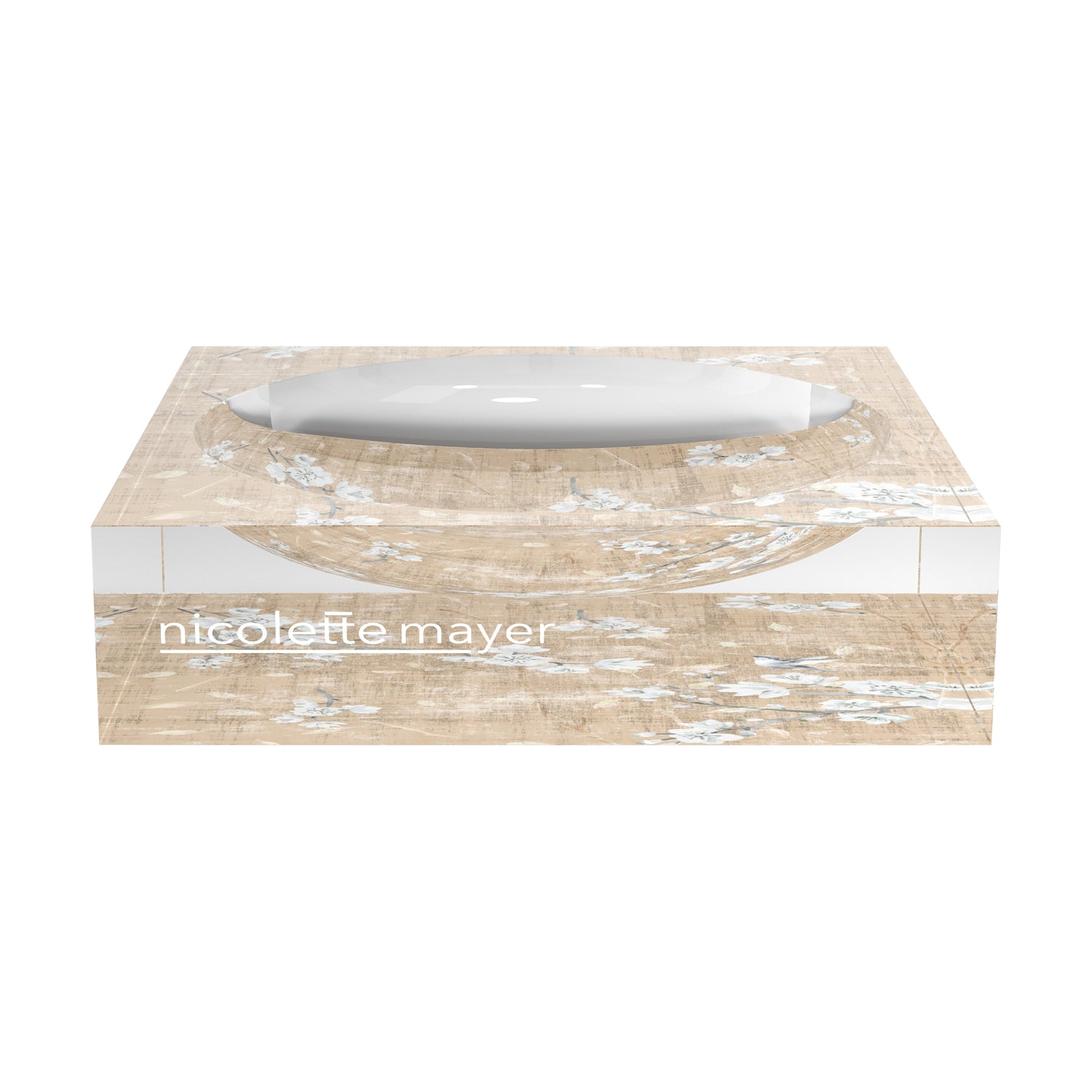 Blossom Fantasia French Gray Acrylic Candy Catchall Dish - nicolettemayer.com