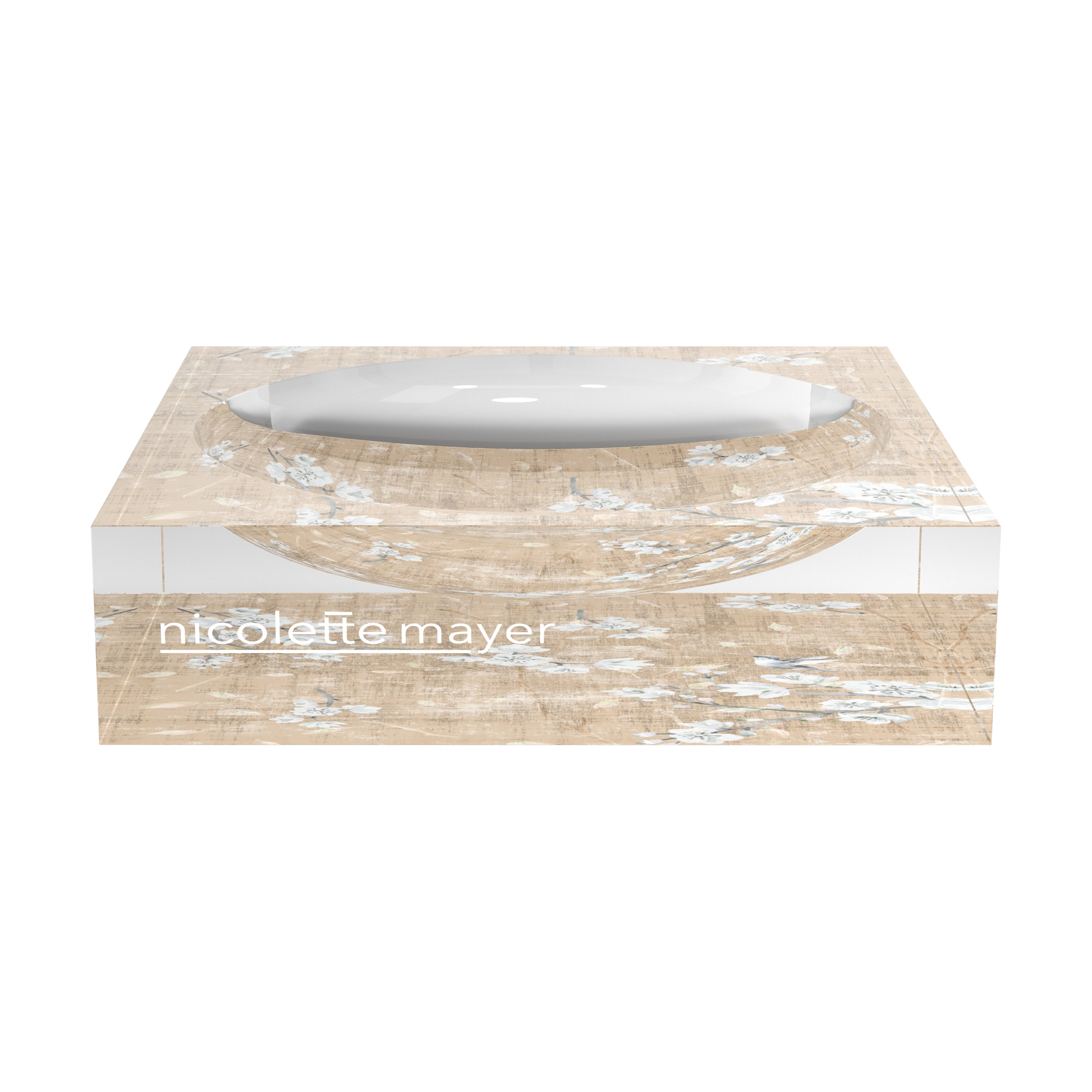 Blossom Fantasia French Gray Acrylic Candy Catchall Dish - nicolettemayer.com