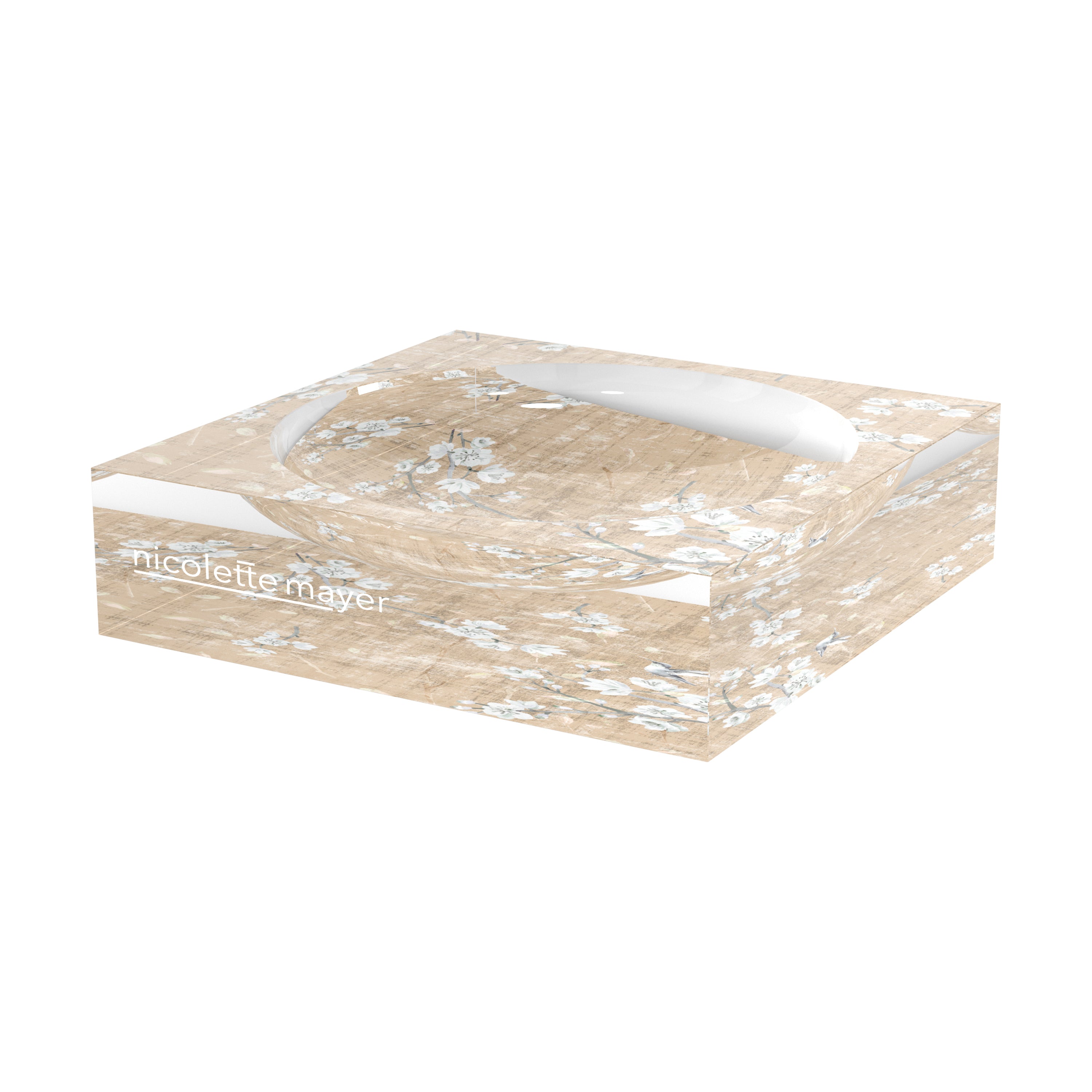 Blossom Fantasia French Gray Acrylic Candy Catchall Dish - nicolettemayer.com