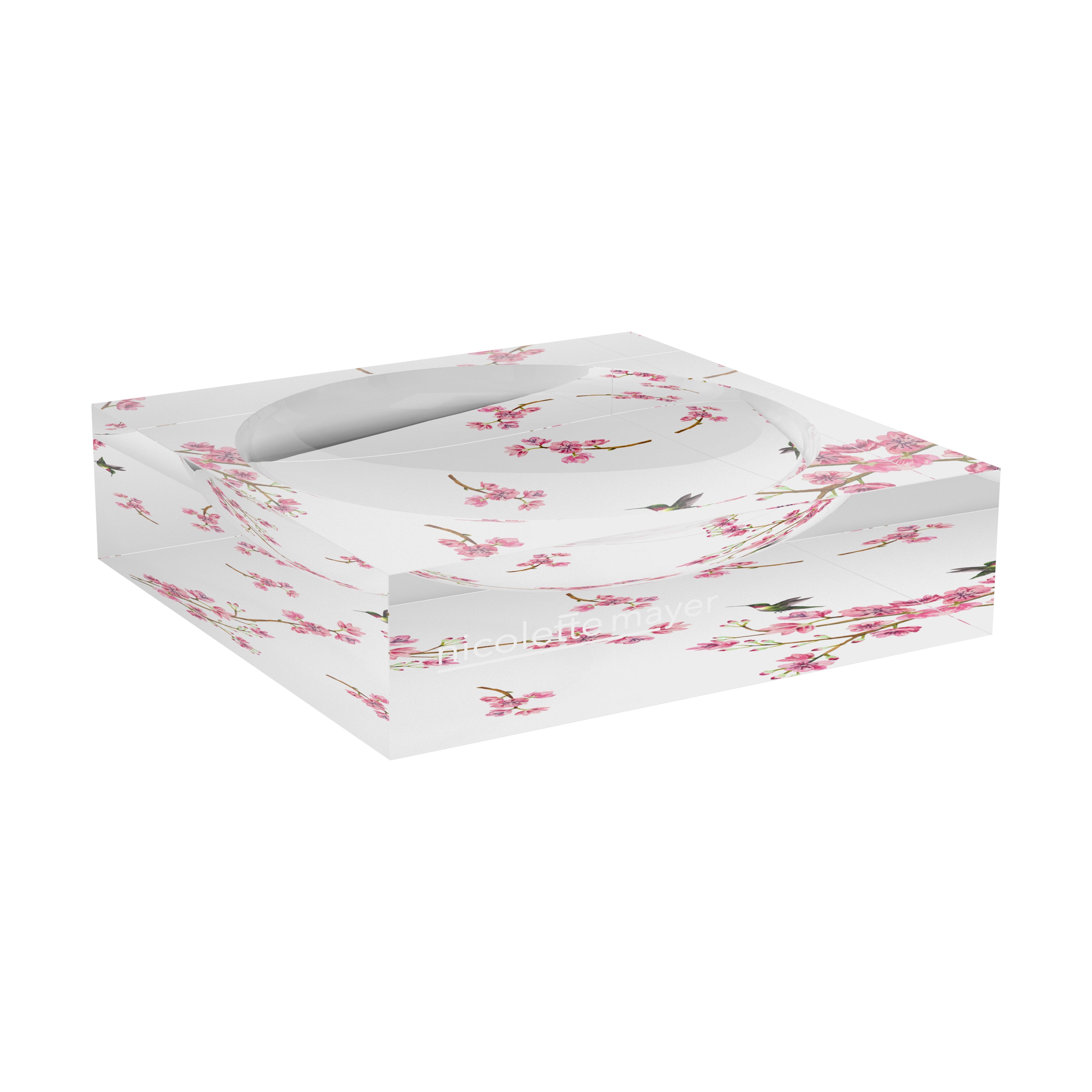 Blossom Fantasia White Acrylic Candy Catchall Dish