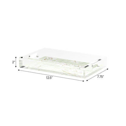 Blossom Fantasia Celadon 12.5X7.75 Acrylic Tray - nicolettemayer.com
