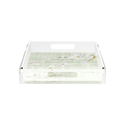 Blossom Fantasia Celadon 17X10.5 Acrylic Tray - nicolettemayer.com
