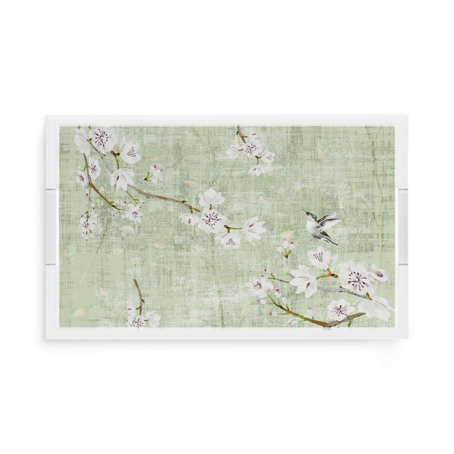 Blossom Fantasia Celadon 17X10.5 Acrylic Tray - nicolettemayer.com
