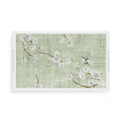 Blossom Fantasia Celadon 17X10.5 Acrylic Tray - nicolettemayer.com
