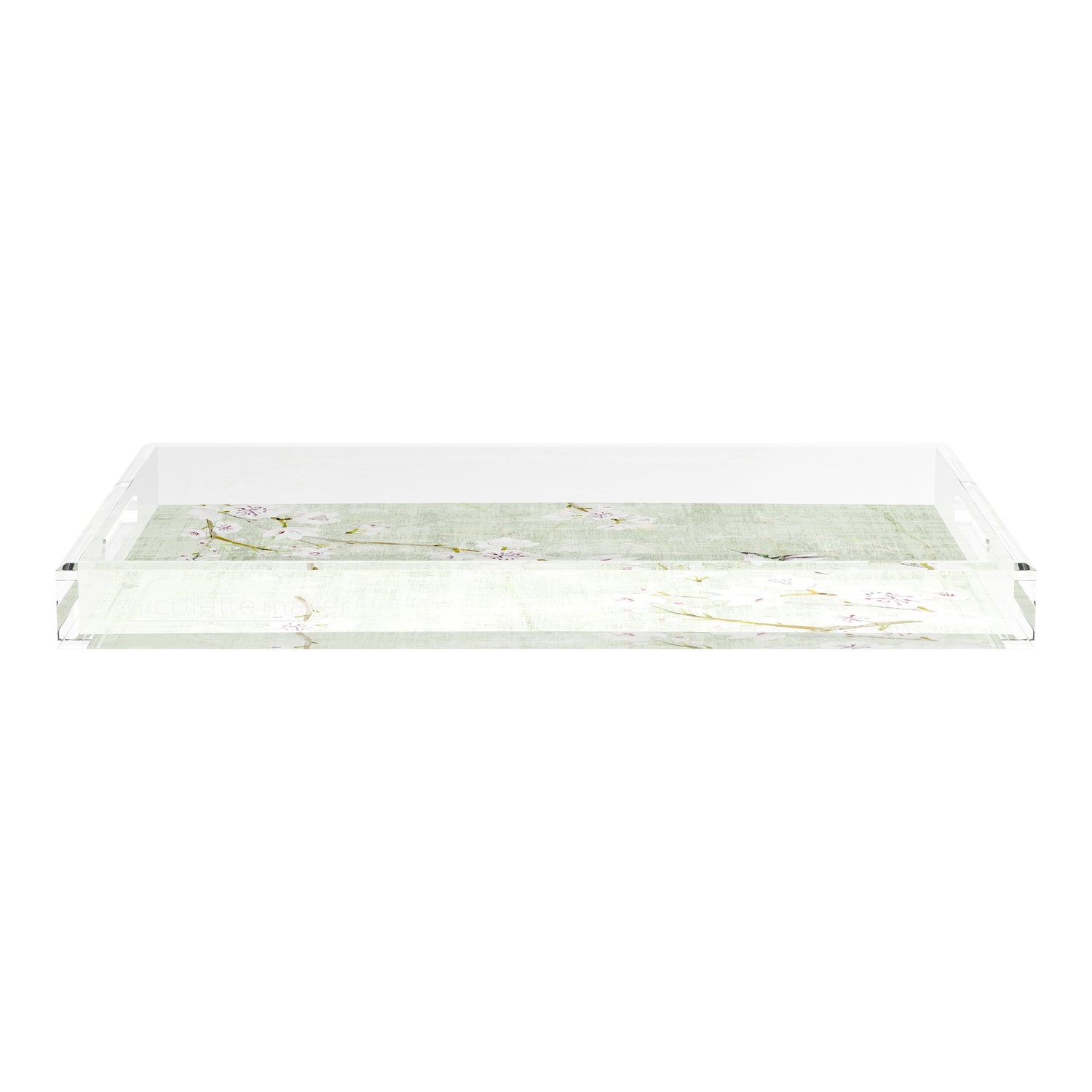 Blossom Fantasia Celadon 22.5X14.5 Acrylic Tray - nicolettemayer.com

