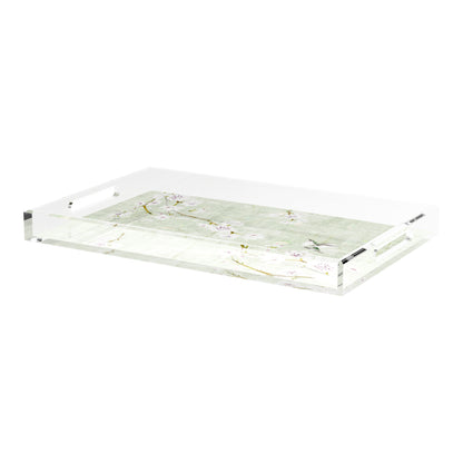 Blossom Fantasia Celadon 22.5X14.5 Acrylic Tray - nicolettemayer.com
