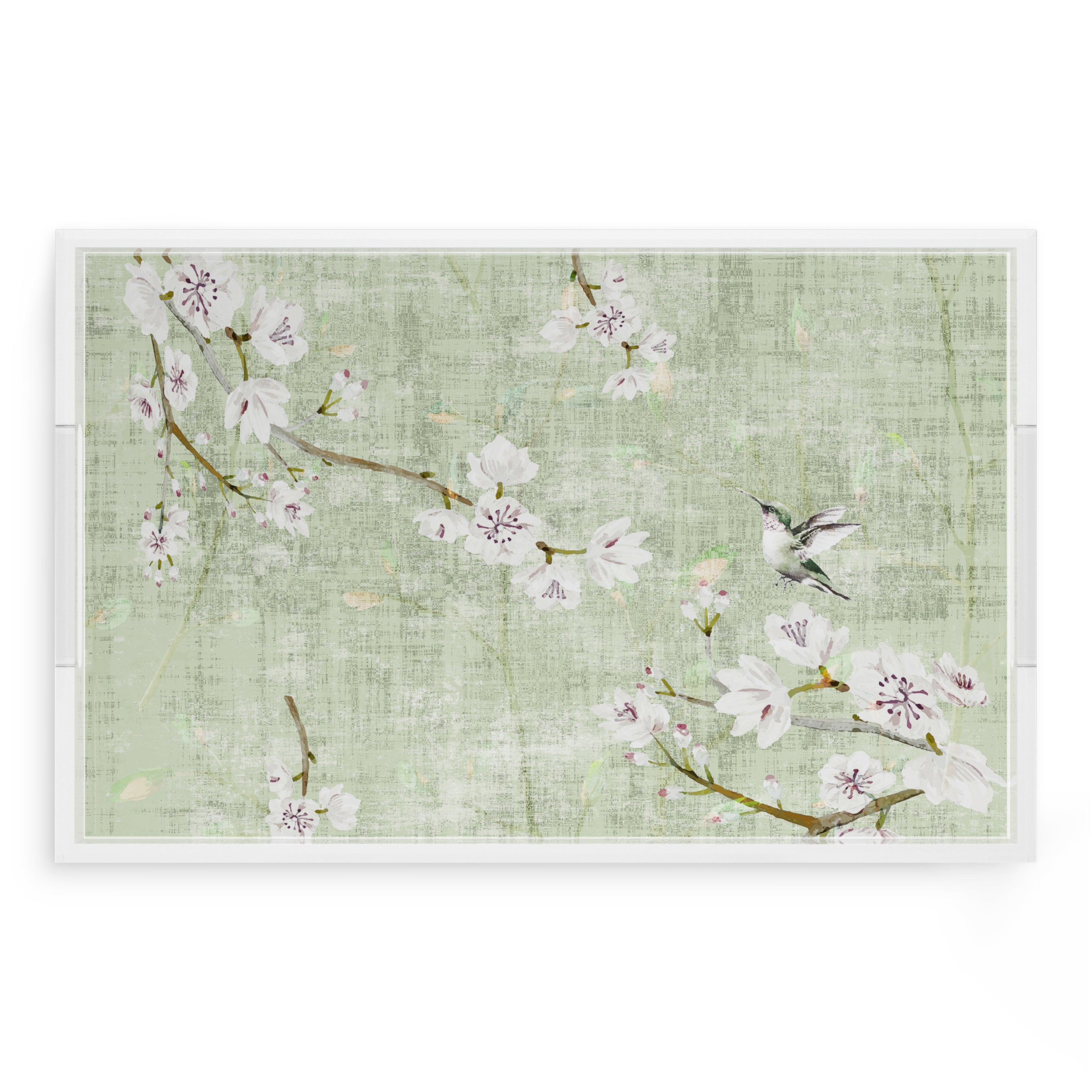 Blossom Fantasia Celadon 22.5X14.5 Acrylic Tray - nicolettemayer.com
