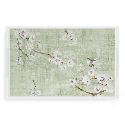 Blossom Fantasia Celadon 22.5X14.5 Acrylic Tray - nicolettemayer.com
