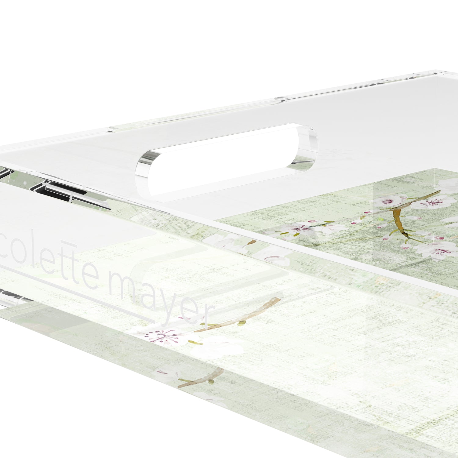 Blossom Fantasia Celadon 22.5X14.5 Acrylic Tray - nicolettemayer.com
