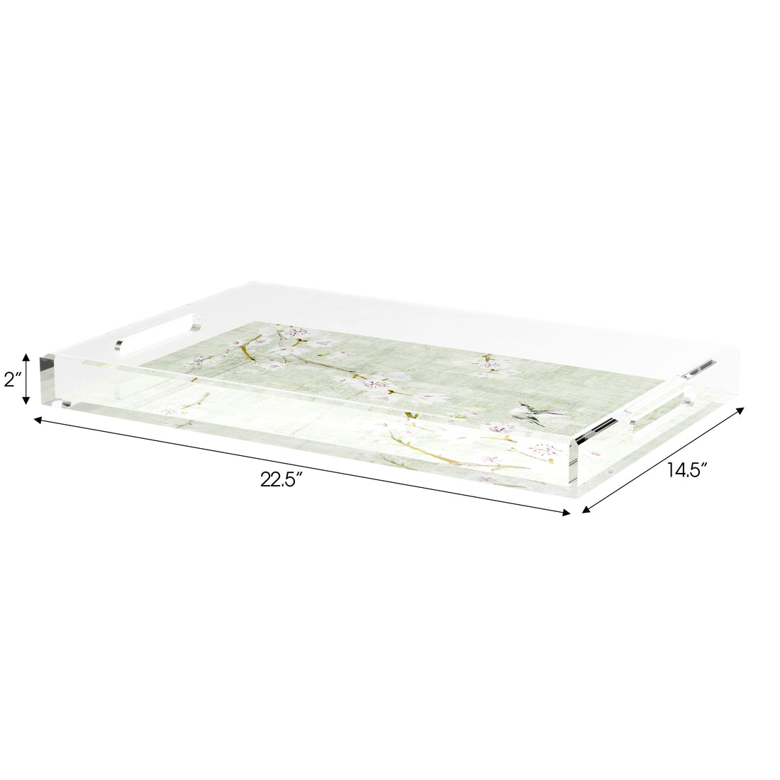 Blossom Fantasia Celadon 22.5X14.5 Acrylic Tray - nicolettemayer.com
