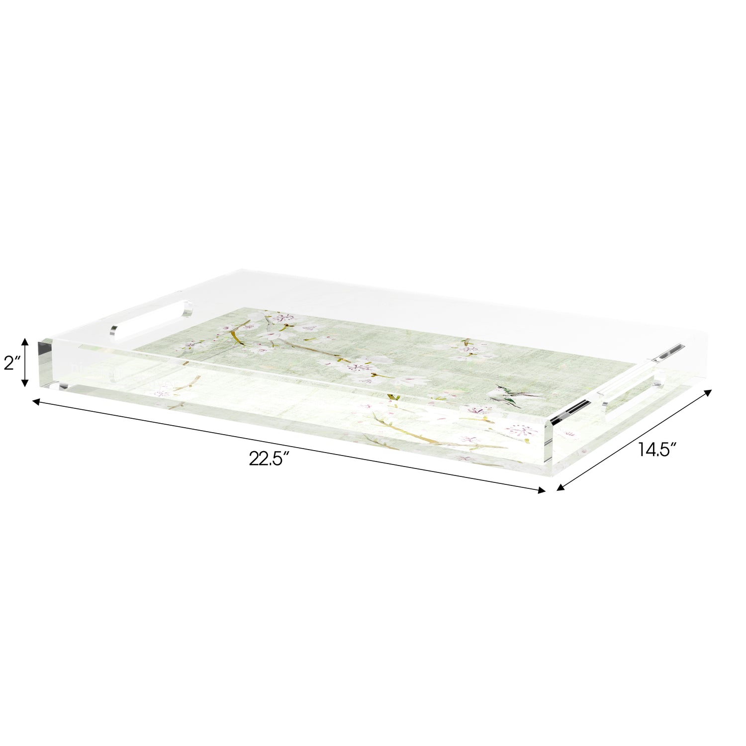 Blossom Fantasia Celadon 22.5X14.5 Acrylic Tray - nicolettemayer.com
