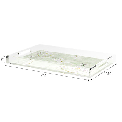Blossom Fantasia Celadon 22.5X14.5 Acrylic Tray - nicolettemayer.com

