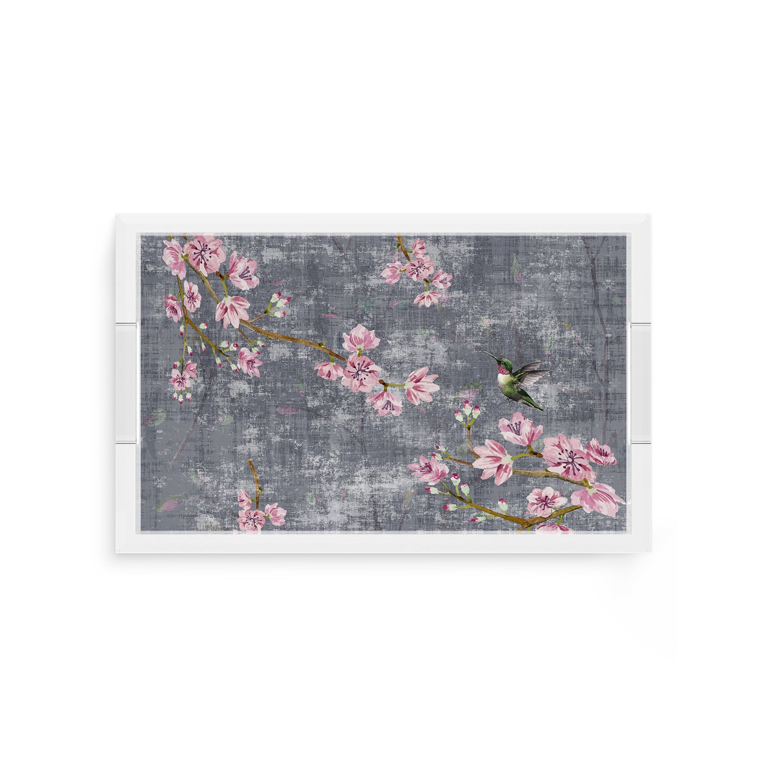 Blossom Fantasia Charcoal 12.5X7.75 Acrylic Tray - nicolettemayer.com
