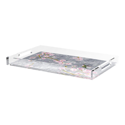 Blossom Fantasia Charcoal 22.5X14.5 Acrylic Tray - nicolettemayer.com
