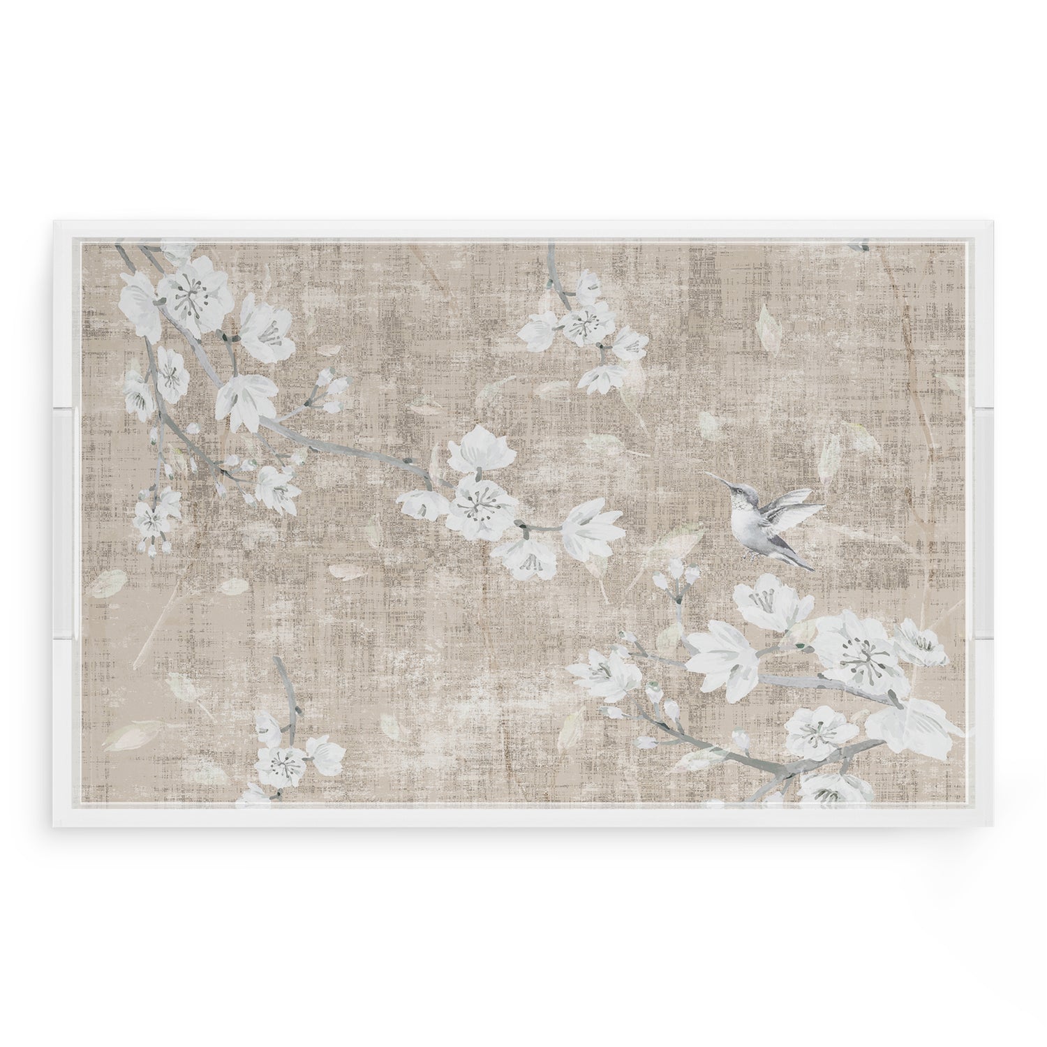 Blossom Fantasia French Gray 22.5X14.5 Acrylic Tray - nicolettemayer.com
