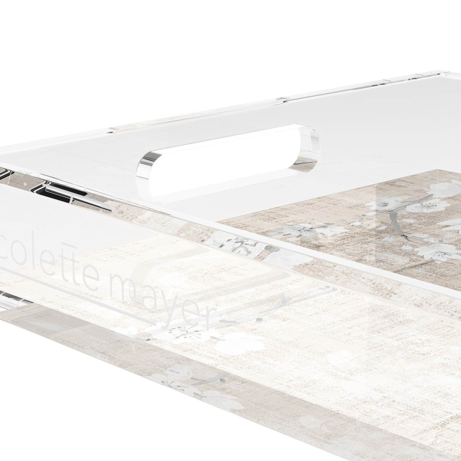 Blossom Fantasia French Gray 22.5X14.5 Acrylic Tray - nicolettemayer.com
