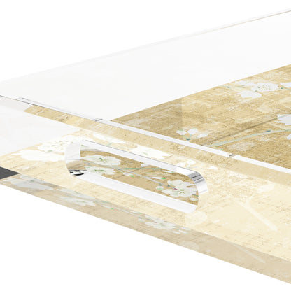 Blossom Fantasia Gold 12.5X7.75 Acrylic Tray - nicolettemayer.com
