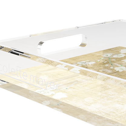 Blossom Fantasia Gold 12.5X7.75 Acrylic Tray - nicolettemayer.com
