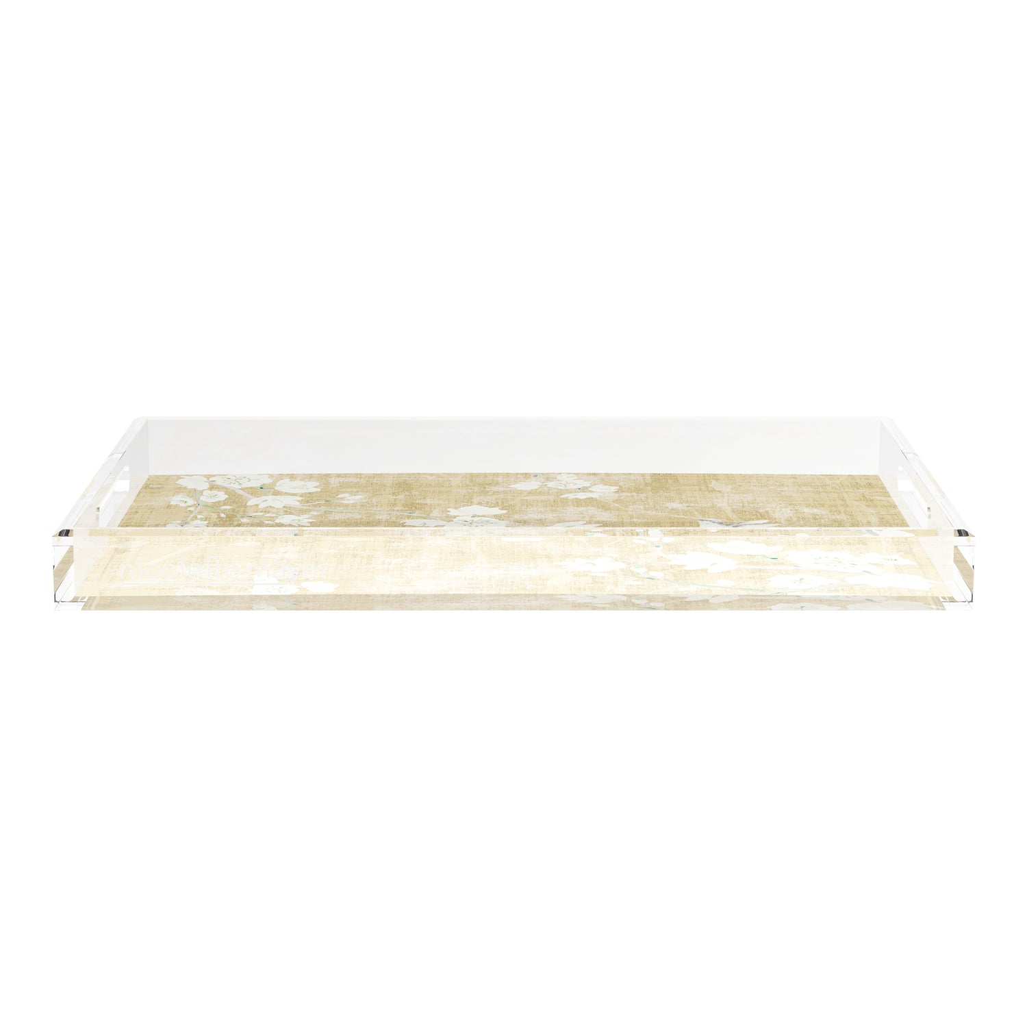 Blossom Fantasia Gold 22.5X14.5 Acrylic Tray - nicolettemayer.com
