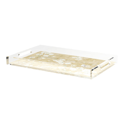 Blossom Fantasia Gold 22.5X14.5 Acrylic Tray - nicolettemayer.com
