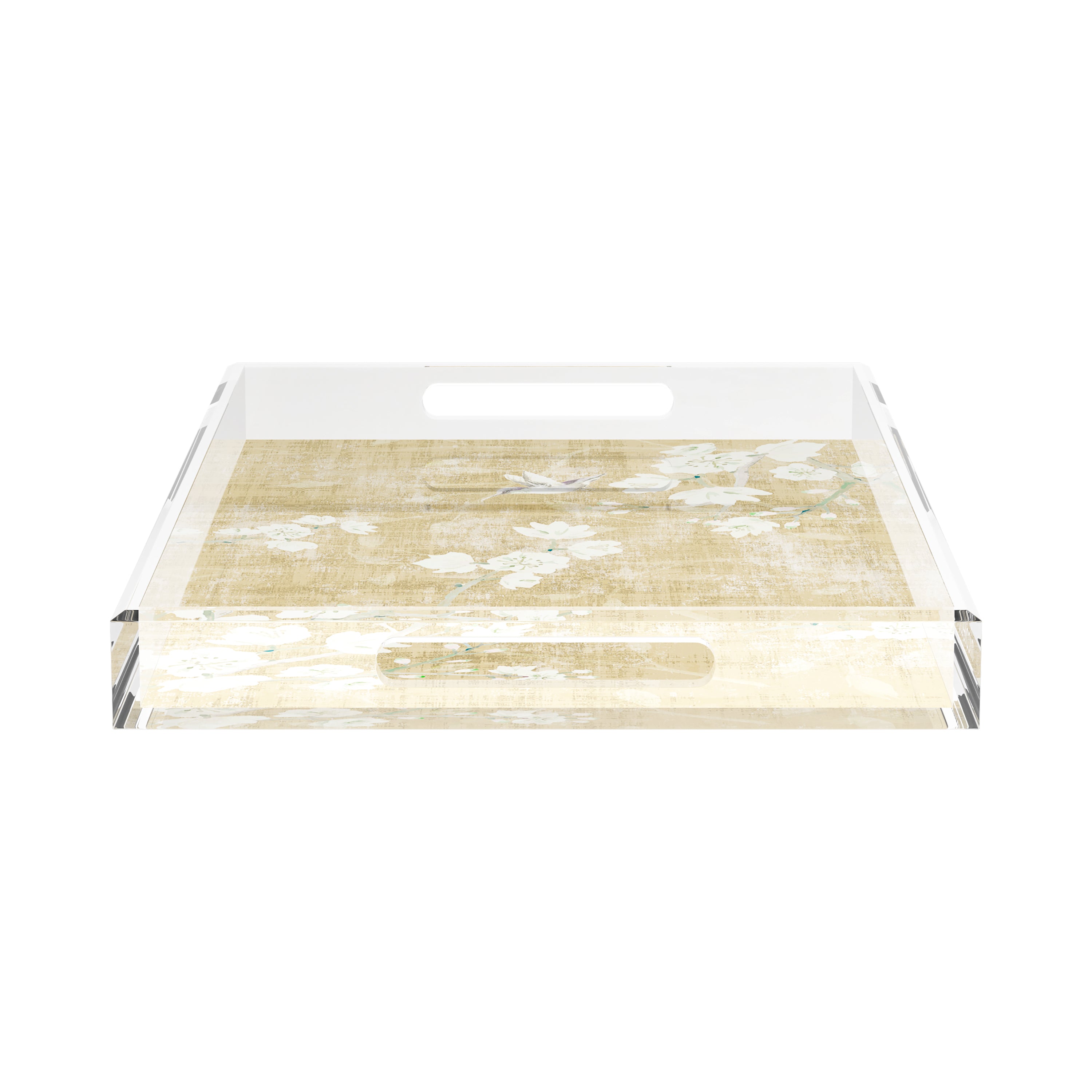 Blossom Fantasia Gold 22.5X14.5 Acrylic Tray - nicolettemayer.com
