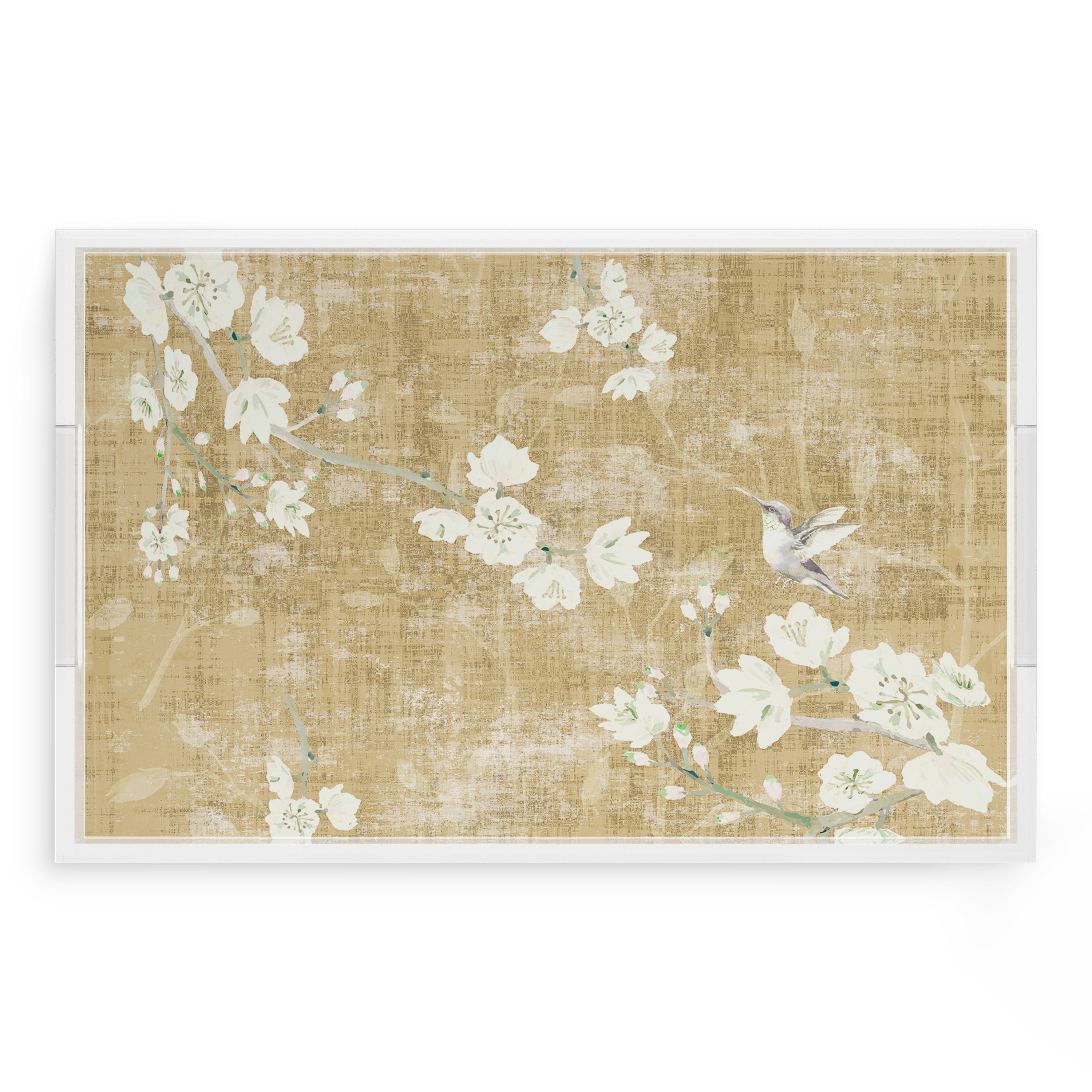 Blossom Fantasia Gold 22.5X14.5 Acrylic Tray - nicolettemayer.com
