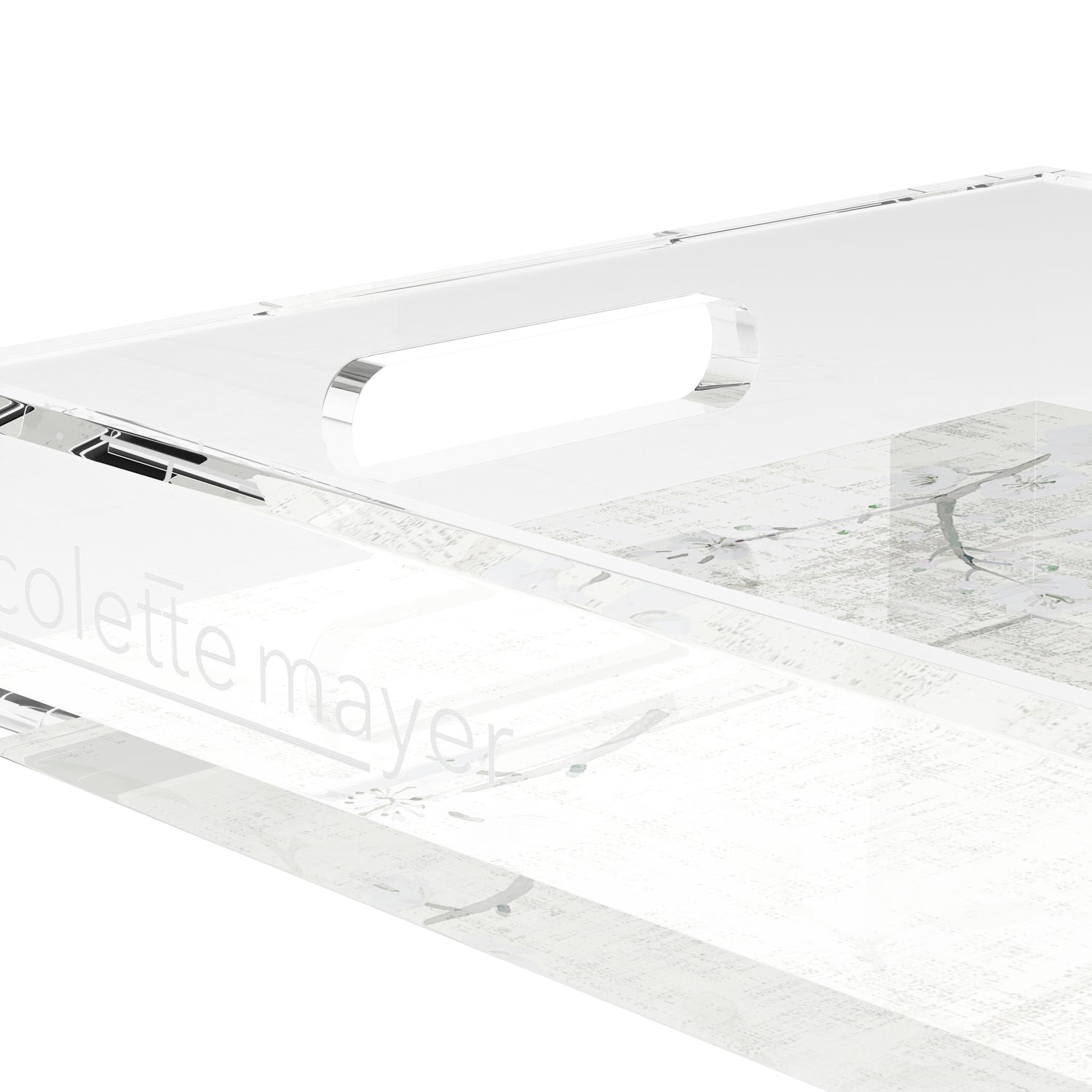 Blossom Fantasia Ivory 12.5X7.75 Acrylic Tray - nicolettemayer.com
