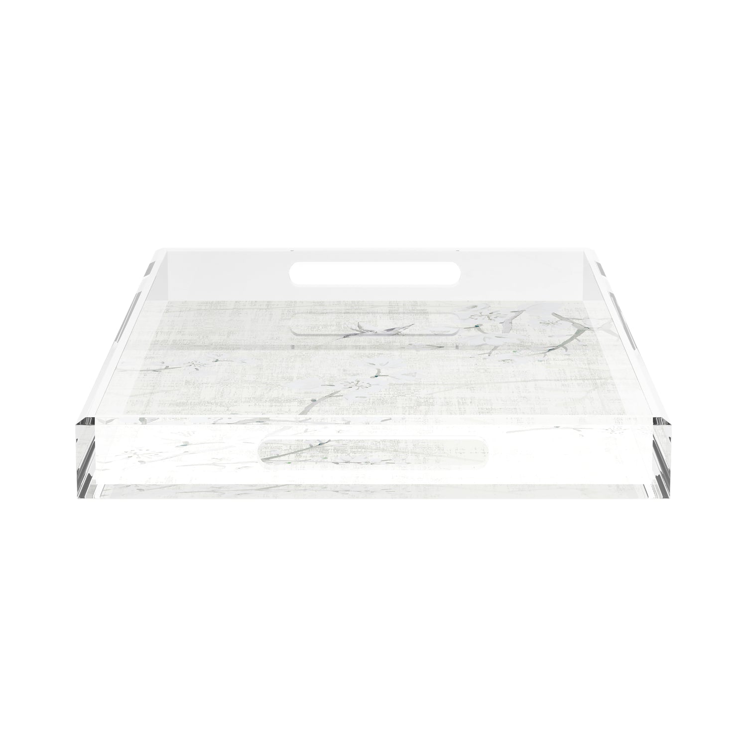 Blossom Fantasia Ivory 22.5X14.5 Acrylic Tray - nicolettemayer.com
