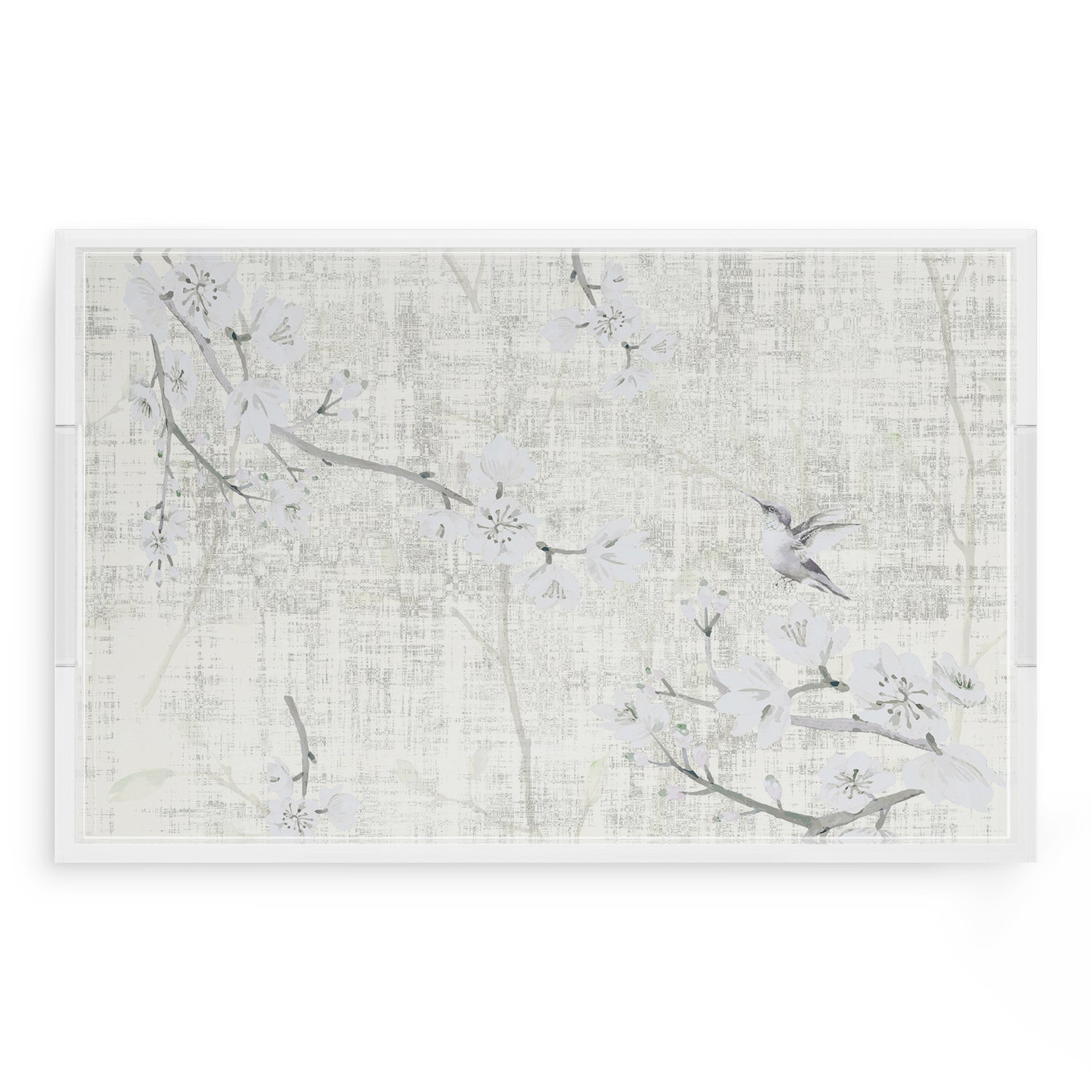 Blossom Fantasia Ivory 22.5X14.5 Acrylic Tray - nicolettemayer.com
