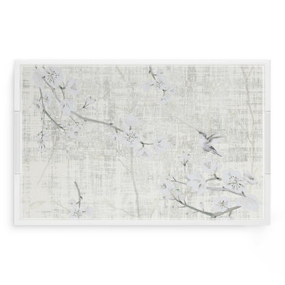 Blossom Fantasia Ivory 22.5X14.5 Acrylic Tray - nicolettemayer.com
