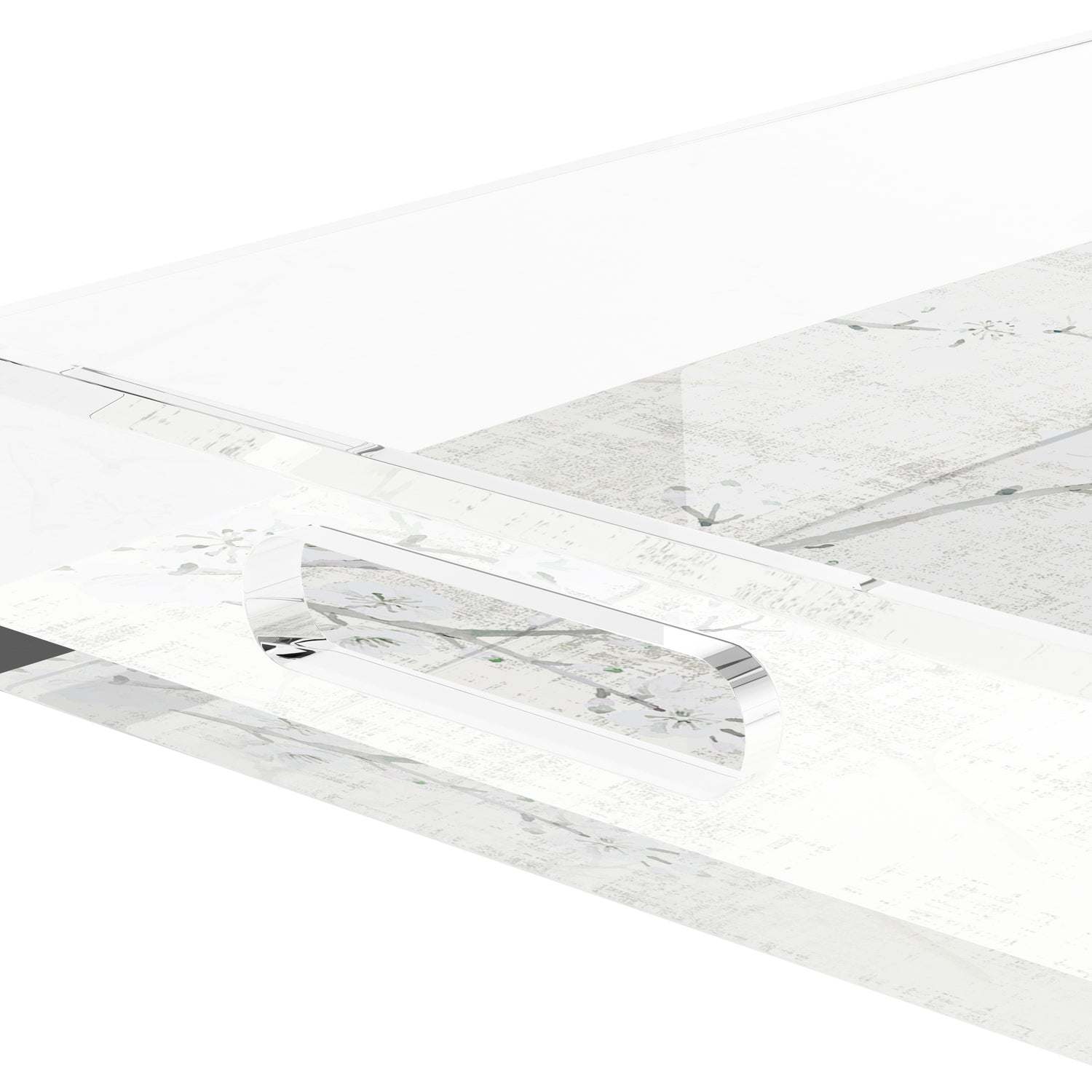 Blossom Fantasia Ivory 22.5X14.5 Acrylic Tray - nicolettemayer.com
