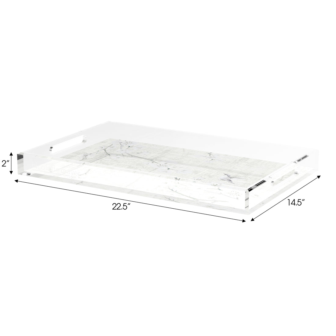Blossom Fantasia Ivory 22.5X14.5 Acrylic Tray - nicolettemayer.com
