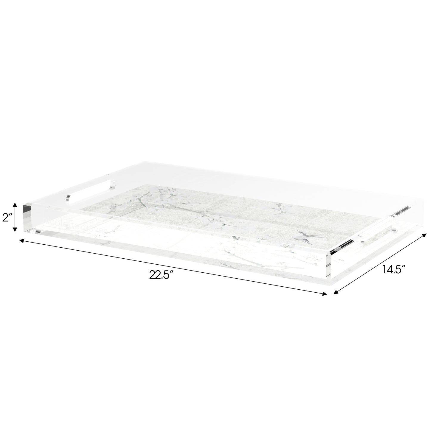 Blossom Fantasia Ivory 22.5X14.5 Acrylic Tray - nicolettemayer.com

