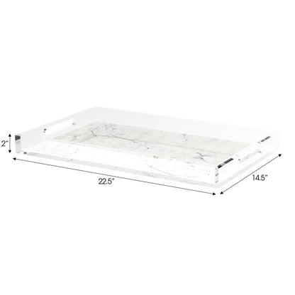 Blossom Fantasia Ivory 22.5X14.5 Acrylic Tray - nicolettemayer.com
