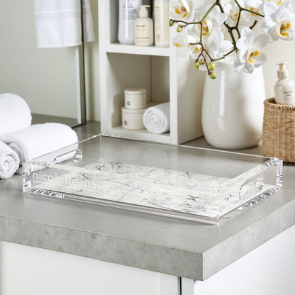 Blossom Fantasia Ivory 12.5X7.75 Acrylic Tray - nicolettemayer.com
