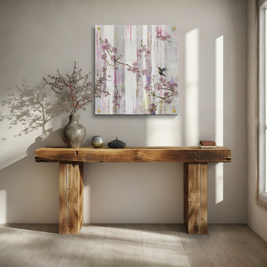 Blossom Fantasia Rose Fressia 36X36 Art Acrylique