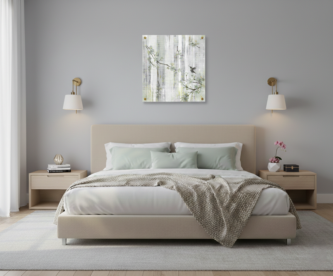 Blossom Fantasia Jaune Agrumes – Décoration murale moderne en acrylique 36 x 36 pouces