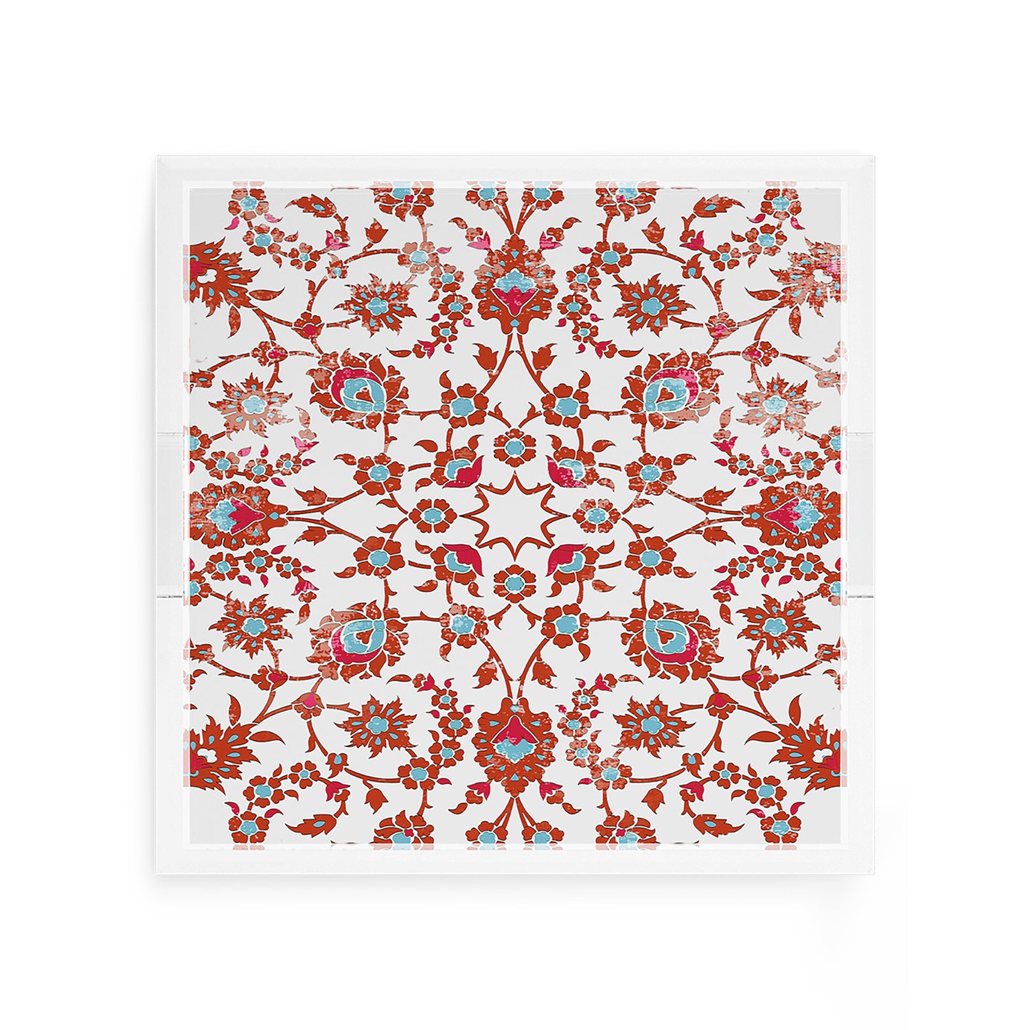 Bosphorus Red Turquoise 12X12 Acrylic Tray - nicolettemayer.com
