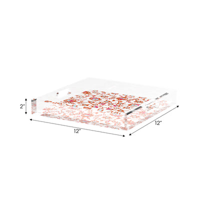 Bosphorus Red Turquoise 12X12 Acrylic Tray - nicolettemayer.com

