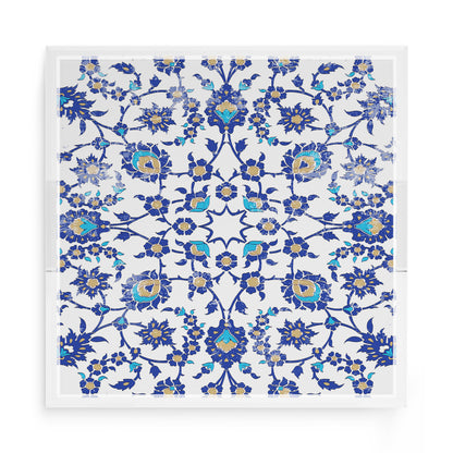 Bosphorus Blue White 15X15 Acrylic Tray - nicolettemayer.com
